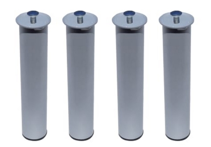 Set 4 picioare metalice gri H 25 cm