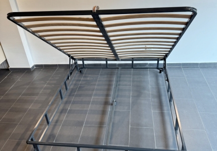 Cadru metalic de pat cu somiera rabatabila 190 x 120 cm