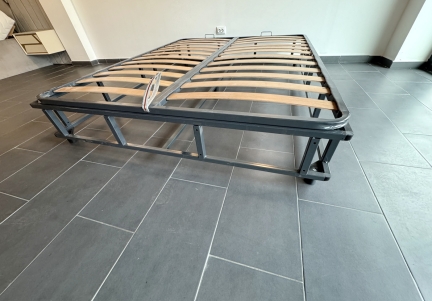 Cadru metalic de pat cu somiera rabatabila 190 x 120 cm