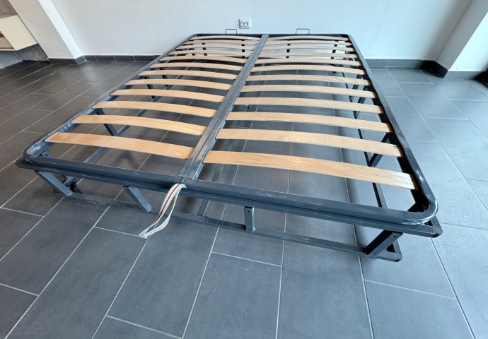 Cadru metalic de pat cu somiera rabatabila 190 x 120 cm