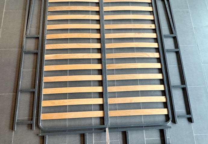 Cadru metalic de pat cu somiera rabatabila 190 x 120 cm