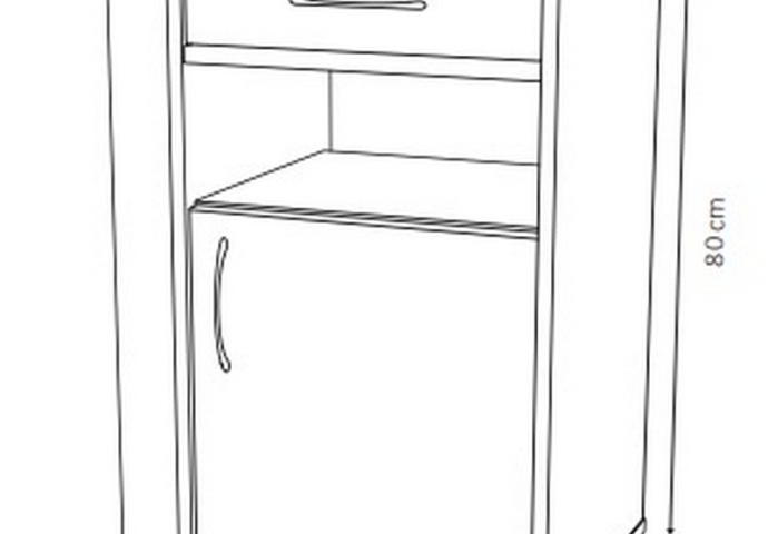 Noptieră medicală Kabis cu măsuță laterală